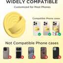Upgraded Magnetic Phone Grip, Compatible with MagSafe, Silicone Comfy Removable Loop Grip, Phone Grip Finger Ring Holder for Back of Phone for iPhone Pro Max/Plus/16/15/14/13/12, Yellow