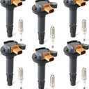 6PCS UF646 Ignition Coils Pack & Iridium Spark Plugs Compatible with Ford Expedition Explorer F150 Flex Police Taurus Transit Lincoln MKS MKT Navigator 3.5L V6