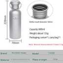 Boundless Voyage Titanium Water Bottle with Lid Wide Mouth Leak-Proof Reusable Sport Drinking Bottle for Camping Hiking Picnic Climbing Running Tea Coffee (600ml)