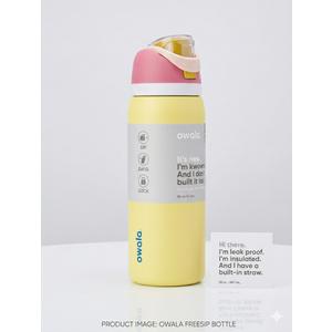 Owala FreeSip Insulated Stainless Steel Water Bottle with Straw, BPA-Free Sports Water Bottle, Great for Travel, 24 Oz, Shy Marshmallow