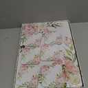 Cork Placemats Set of 6 Matching Coasters I Heat Resistant Place Mats for Dining Table 16" x 12", Cork Backed, Wipeable Pink Rose Design