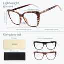 CCVOO Trendy Reading Glasses for Women, Oversized Blue Light Readers, Cheaters Eyeglasses, Stylish Square Cat Eye Glasses