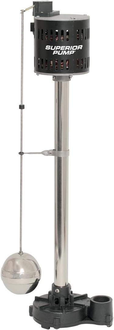 Superior Pump 92551 1/2 HP Cast Iron Pedestal Pump , Black