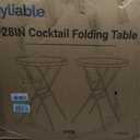 Byliable Cocktail Table 28in Folding Round High Top Indoor Outdoor with Removable Legs, Tall Bistro Foldable Bar Height Table for Parties, Patio, Backyard, Dining Room, Events, Black- 2PCS
