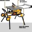 DEWALT Table Saw 10 Inch with Foldable Rolling Table Saw Stand, 15 Amp, 4800 RPM, 32-1/2-Inch Rip Capacity (DWE7491RS)