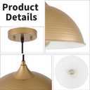 Pendant Lights Kitchen Island, 12" Gold and White Dome Pendant Light Vintage Industrial Hanging Light Fixtures for Dining Room Restaurant Cafe Entryway