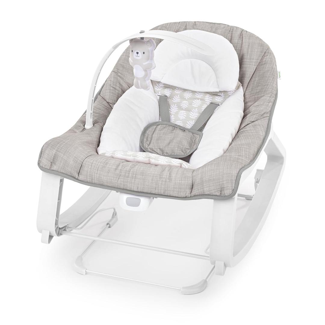 Ingenuity Keep Cozy 3-in-1 Grow with Me Vibrating Baby Bouncer Seat & Infant to Toddler Rocker, Vibrations & Toy Bar, 0-30 Months Up to 40 lbs (Linden)