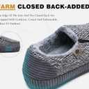 ONCAI Mens Slippers Cotton-Blend Moccasins Warm Closed Back Corduroy House Slippers with High-Density Felt Fuzzy Indoor Outdoor Comfortale Yoga Mat Rubber Soles US Size 7-15 (Gray, S)