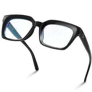IBOANN Oversized Blue Light Glasses for Woman, Funky Fashion Glasses With Preppy Look, Eye Strain Computer Glasses
