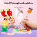 Caydo 5mm Fuse Bead Pen, Purple Fuse Beads Dispenser for Holiday Home DIY Decor, Parent-Child Interaction and Kid's Crafts Boosts Efficiency Saves Time High Capacity & Transparent Pen Body(Patented)