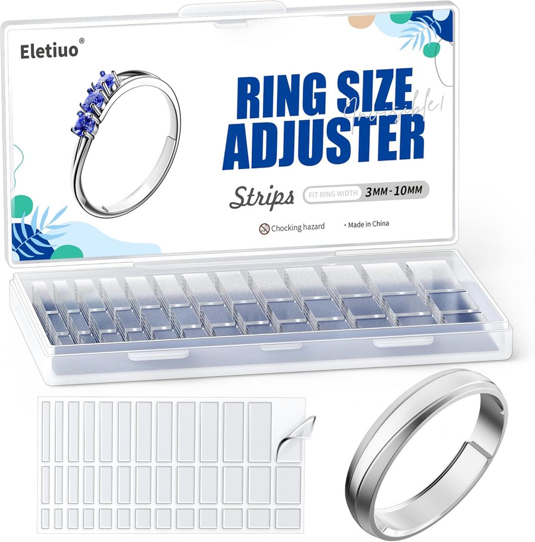 ELETIUO Invisible Ring Size Adjuster for Loose Rings,6 Sheets-234 Pcs Transparent Ring Size Reducer Tightener,Fitter for Wide Rings,Multiple sizers for Man and Woman