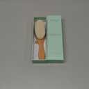 Natemia Wooden Baby Hair Brush - Natural Goat Hair Bristles - Gentle Soft Bristles for Scalp Massage - Cradle Cap Comb for Flake Removal - For Baby Grooming Kit & Toddler Hair Brush