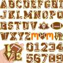 Chunyin 40 Pcs Football Iron on Patches Chenille Embroidered Sports Game Day Self Adhesive Applique Sew DIY Iron on Letter Number Patches for Clothing Repair Hat Jeans Pants Backpacks Bowl Party Gift