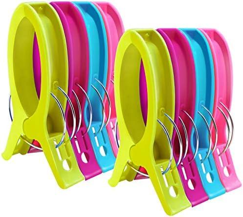 HiGift Jumbo Quilting Clamps | 8 Pack Extra Large Beach Towel Clips | 5 inch Wide Opening Plastic Clips for Sewing, Binding, Keeping Towel Fabric in Place