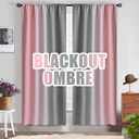 COSVIYA Ombre Room Darkening Curtains 72 inches Length for Girls Bedroom, Light Blocking Pink and Grey 2 Tone Reversible Rod Pocket Gradient Window Drapes for Living Room,2 Panels, 52 inches Wide