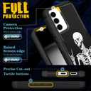 for Samsung Galaxy S24/S25 Case for Women - Cute Phone Cover Cool Aesthetic Unique Design Teen Black Skeleton Heavy Duty Protective Shockproof Funda Samsung S24/S25 Case