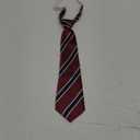 Black Tie for Women Pre-tied Adjustable Womens Ties 2.75" Skinny Neckties for Women School Uniforms Graduation (Red Stripe)
