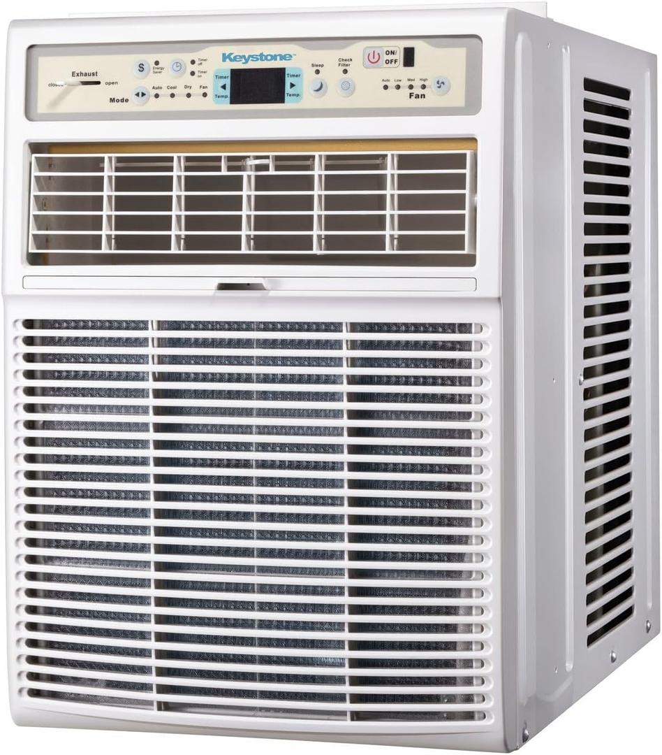 Keystone 10,000 BTU Slider Window Air Conditioner and Dehumidifier, 115V Air Conditioner Window Unit for Bedroom, Living Room, and Small-Medium Sized Rooms up to 450 Sq.Ft, 4-Way Air Direction Control (Bright White)