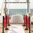 4 Pack Stanchions Post with Velvet Rope, Crowd Control Stanchions, Queue Pole for for Movie Theater, Party Supplies(Red)