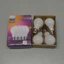 PHILIPS LED 60W A19 4-Pack Ultra Definition Soft White LED Light Bulbs (2700K) 800 Lumen (8W = 60W) Dimmable Clear Flicker-Free Light Bulbs