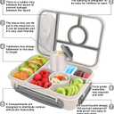 4 x Lunch Box for Adults/Kids/Toddler,5 Compartments Bento Lunch Containers with Sauce Vontainers,Microwave & Dishwasher & Freezer Safe,BPA Free(White)