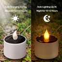 VOOKRY 6 Pcs Solar Tea Lights Outdoor - Flickering Solar Candle Lights Flameless Dusk to Dawn Lighting Waterproof Rechargeable LED Candles for Lantern Garden Camping Party Home Decorations,2.3''x2.1''
