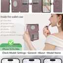 Crossbody Wallet Case for iPhone 16 Pro Max with Mirror, Wrist Strap, Zipper Purse Magnetic Flip RFID Blocking Card Holder, Wireless Charging, PU Leather Shockproof 6.9" Women (Rose Gold)