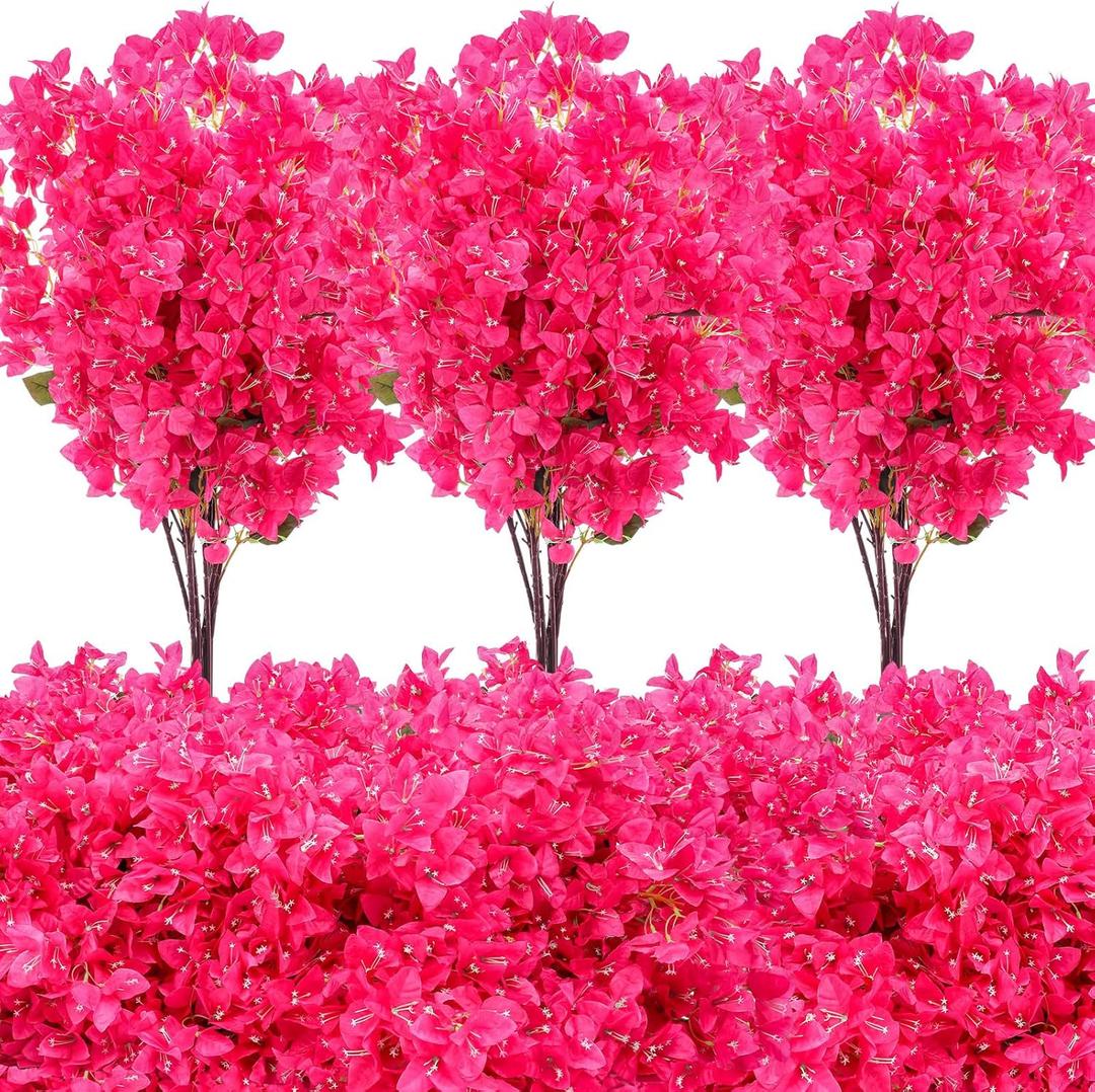 30 Pack Artificial Bougainvillea Floral 38" Silk Long Stem Bougainvillea Plants Hanging Table Centerpiece for Home Wedding Indoor Outdoor Decorations (Rose Red)