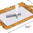 Sooyee Gold Decorative Tray,Bathroom Vanity Tray Decor, 15.3x9.8 Mirror Serving Tray with Handle for Dessert Table,Coffee Table,Vanity,Home Decor