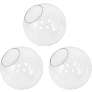 KoKo&Yukina 6 Inch 3 Pack Clear Glass Globes Shade Replacement Glass Shades - 2.67" Fitter Opening - Lighting Fixture Replacement