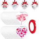 30 Pcs Blank Acrylic Heart Ornament Bulk, Valentine's Day Clear Plexiglass Hanging Decorations Transparent Pendent with Hole, Heart Acrylic Discs for Keychain Craft DIY Gift Tags Wedding (3in)