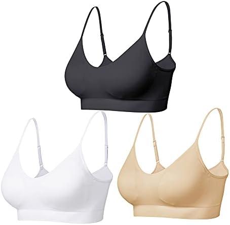 Comfyin Padded Bralette for Women Straps Sleep Bras Seamless Yoga Sport Bras