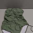 Aleumdr Womens Retro Ruched Two Piece Strappy Tummy Control Swimwear Tie Side Tankini Bathing Suit Set (Medium, Green)