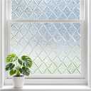 rabbitgoo Window Privacy Film, Decorative Privacy Window Film Sun Blocking, Frosted Glass Cling for Home Door, Non-Adhesive Static Cling Sticker Covering Heat Blocker, Clear, 23.6" x 78.7"