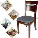 Shinnwa Seat Cushions for Kitchen Chairs, Non Slip Dining Chair Cushion with Ties, 15 x 15.5 inches, Dark Gray