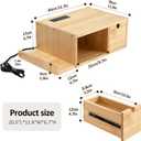 Afuly Floating Nightstand with Charging Station, Wall Mount Night Stand with Drawer Hanging Bedside Table End Table, Solid Wood Modern Side Table Shelf for Bedroom Natural Wooden Decor