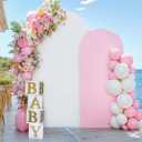 White Pink Arch Cover Set of 2-7.2 and 6ft Arch Backdrop Cover Spandex Wedding Arch Stand Covers for Bridal Shower Baby Shower Girls Birthday Party Banquet Photo Arch Covers Stretchy Backdrop