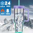 Greatyos 40 oz Tumbler with Handle and Flip Straw Lid - Upgraded Traveler 40oz Tumblers with Lids Straws Vacuum Insulated Leak Proof Stainless Steel Cup Mug Gifts for Men Women Him Her (Mermaid)