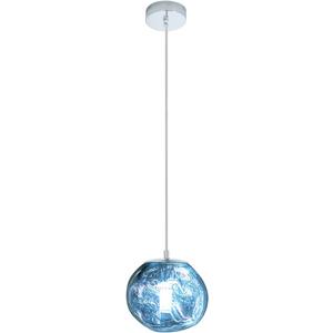 Modern Glass Globe Pendant Light 7.87'' with Handblown Irregular Mirror Glass Shade, Adjustable 1-Light Ceiling Hanging Lighting for Kitchen Island Living Room Farmhouse Cafe Bar