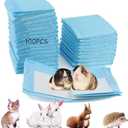 MUYG 100 Pcs Disposable Rabbit Pee Pads,Small Animal Potty Training Pads Guinea Pig Cage Liners Leak-Proof Super Absorbent with Quick-Dry Surface Small Pet for Kitten Hedgehog Hamster Chinchilla