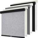 Cordless Blackout Roller Shades Blinds for Windows Free-Stop,Pull Down Room Darkening with Valance,Thermal Insulated Woven Fabric Window Door Blinds for Home,Office,Heather Grey 20" W x 72" H