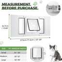 Slevoo Cat Door for Window, 10-Min No-Cut Installation, Adjustable Width of 23"-28", Upgraded 4-Mode Knob Lock, Weatherproof Aluminum Frame Cat Door Window Insert for Cats & Small Dogs