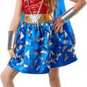 Rubie's Girl's DC Comics Wonder Woman Costume Dress with Cape and Tiara (Medium)