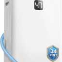 34Pint Dehumidifier for 2500Sq.Ft, Compressor Dehumidifiers for Home, Front LED Digital Humidity Display&Quiet Dehumidifier for Basement, Bedroom, Bathroom, with 6.56FT Drain Hose DH1800S