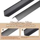 Therwen 30 Pcs Aluminum Alloy Metal Molding Corner Guards 48 x 1.2 x 1.2 Inches Wall Corner Guard Protectors with 90° Angle Door Frame Cabinet Baseboard Protector for Edge Wall Decoration(Black)