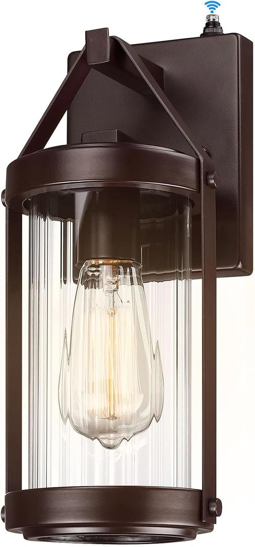 LONEDRUID Dusk to Dawn Sensor Outdoor Wall Sconce Lighting Waterproof Exterior Porch Lantern Rustic Outside Garage Light Fixtures Wall Mount for House Patio Front Door