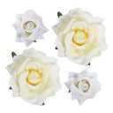 Rose Hair Clip Flower Hairpin Rose Brooch Floral Clips, 4 Pcs Fabric Rose Flowers Hair Clips Mexican Hair Flowers Pin up Headpieces for Woman Girl Wedding Party Mother's Day (2 Sizes) (White)