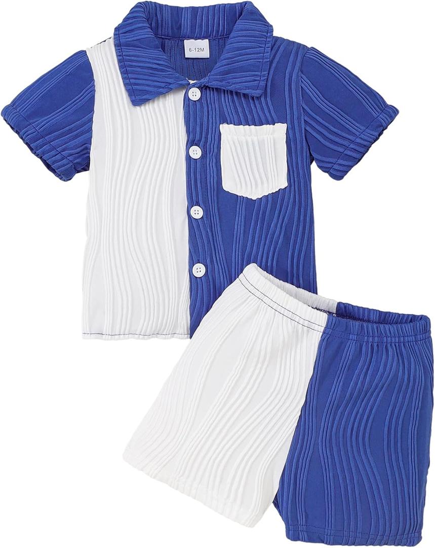 NZRVAWS Toddler Baby Boy Summer Clothes 2Pcs Shorts Set Sleeveless Tank Tops Hawaiian T-Shirt Cute Boys Clothing Set (Dark Blue)