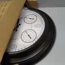 24 inch Illuminated Outdoor Clock for Patio, Waterproof with Thermometer - Large Night Light Wall Clock with Smart LED Sensor, Temperature and Humidity - Weatherproof & Easy to Read for Patio & Home