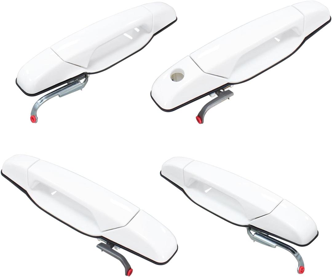 ApplianPar 4Pcs White Front Rear Driver Passenger Exterior Door Handle for Avalanche Escalade Silverado Suburban Sierra Yukon 1500 2500 3500 Tahoe